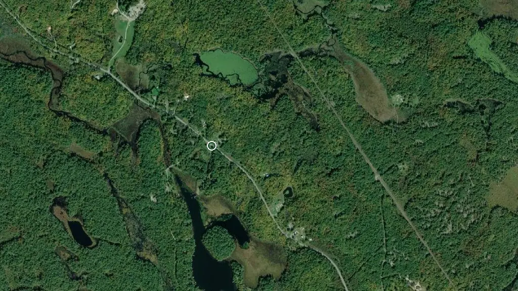Aerial view of Hidden Bay Campground and surroundings
