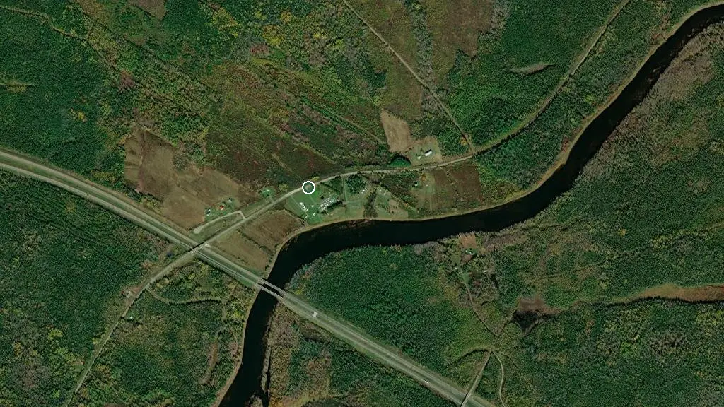 Aerial view of River Run Campground and surroundings