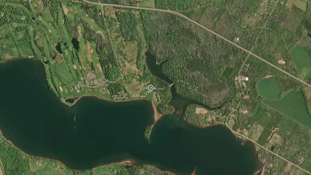 Aerial view of Brudenell River Provincial Park and surroundings