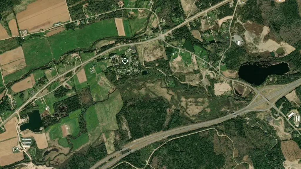 Aerial view of Three Bears Family Camping & RV Park and surroundings