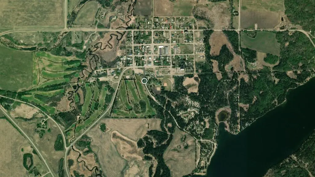 Aerial view of Memorial Lake Regional Park and surroundings