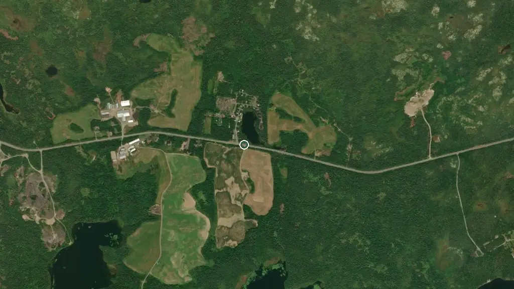 Aerial view of RV park and surroundings