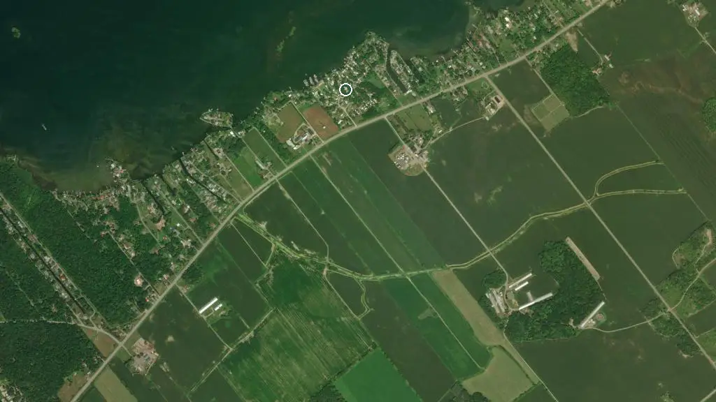 Aerial view of Camping St-Anicet Inc and surroundings