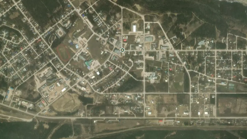 Aerial view of Queen Elizabeth Territorial Park and surroundings