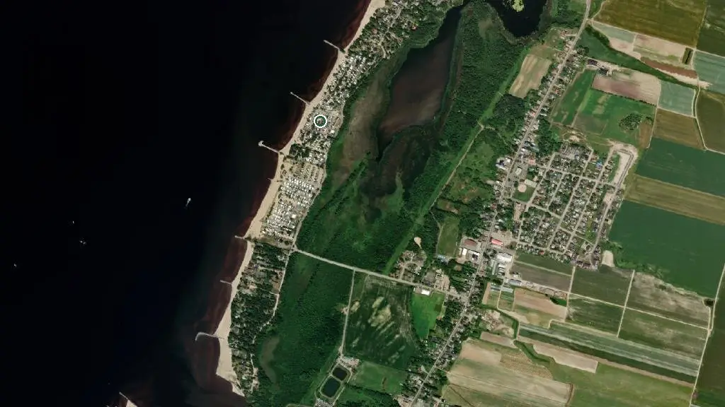 Aerial view of Camping Plage St- Joseph and surroundings