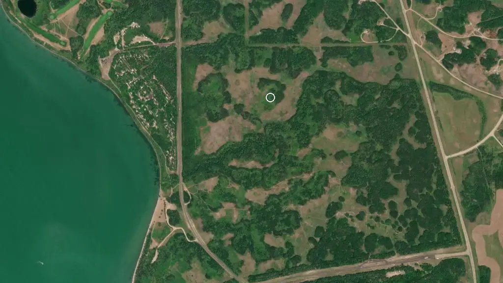 Aerial view of The Battlefords Provincial Park and surroundings