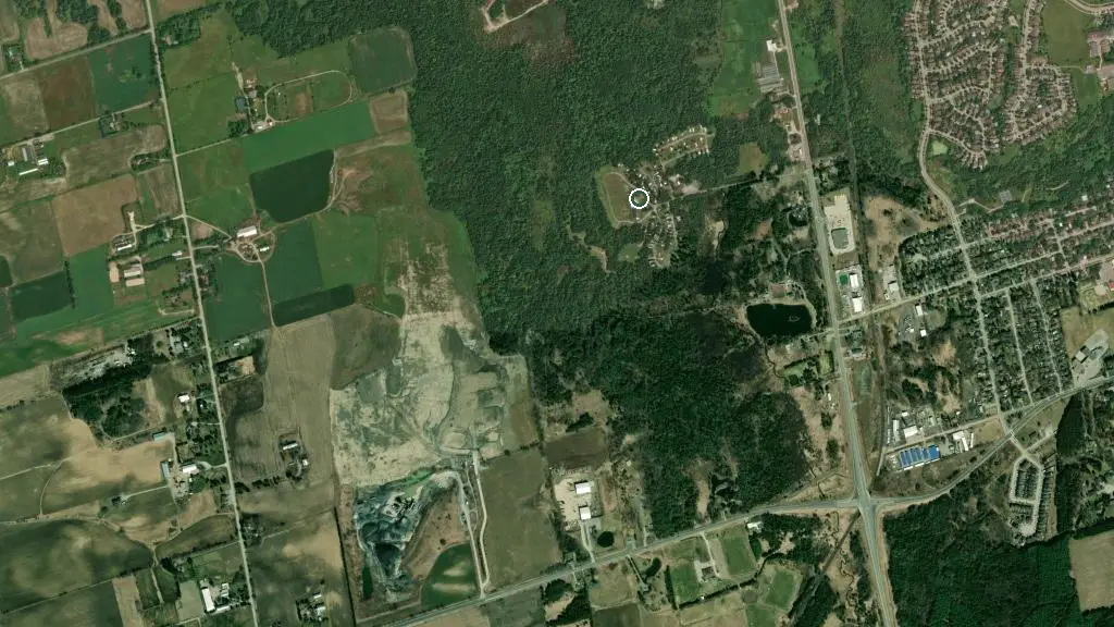 Aerial view of Ponderosa Campground and surroundings