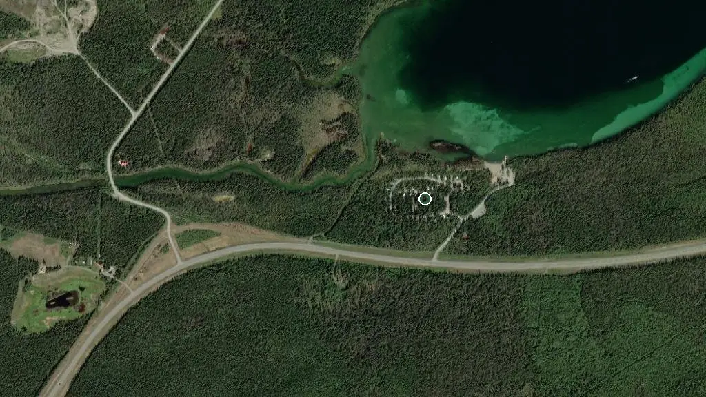 Aerial view of Pine Lake Campground and surroundings