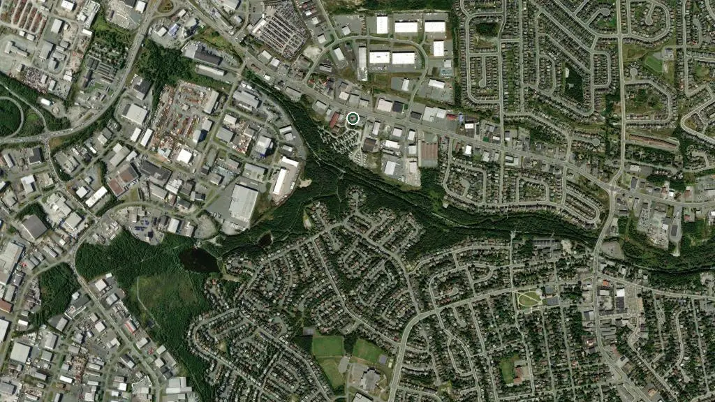 Aerial view of Waterford River Valley Campground and surroundings
