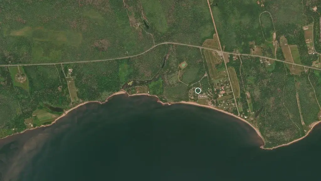 Aerial view of Northumberland Provincial Park and surroundings