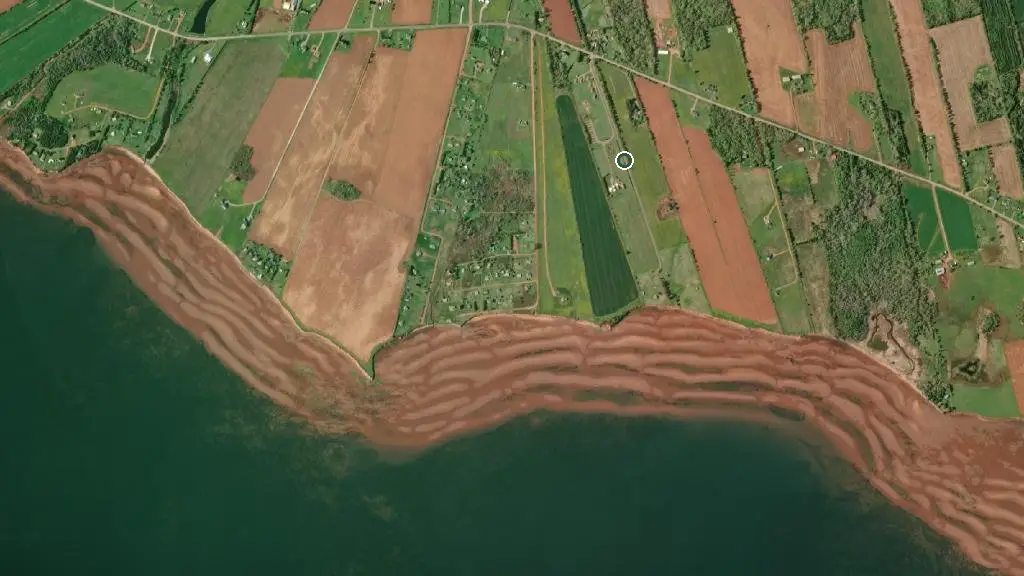 Aerial view of Argyle Shore Provincial Park and surroundings
