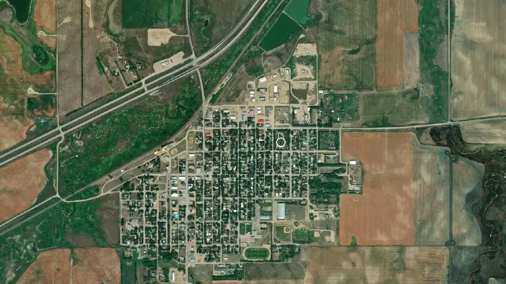 Aerial view of Gull Lake Campground and surroundings