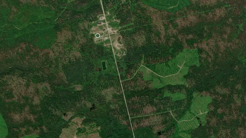 Aerial view of Village Grande Nature Chic-Chocs and surroundings