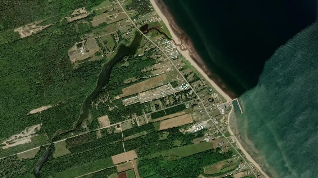 Aerial view of Bouctouche Bay Chalet & Campground and surroundings