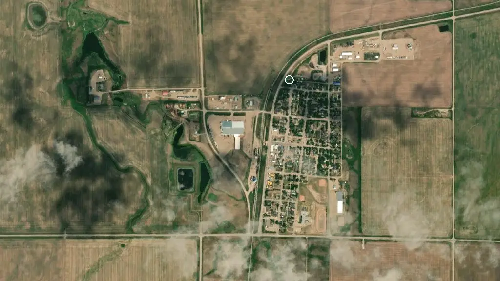 Aerial view of Lucky Lake Campground and surroundings