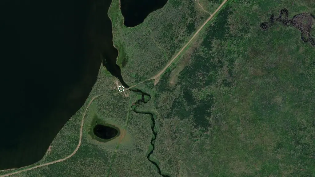 Aerial view of Flotten lake Resort and surroundings