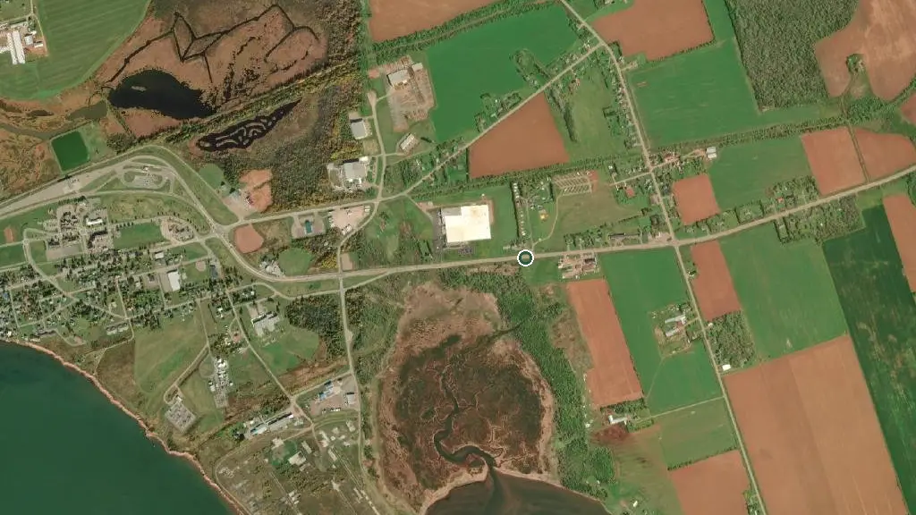 Aerial view of Jellystone Park PEI - Formerly Borden - Carleton KOA and surroundings