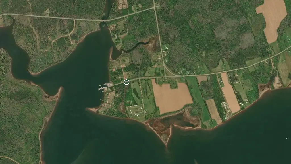 Aerial view of Seal Cove Campground and surroundings