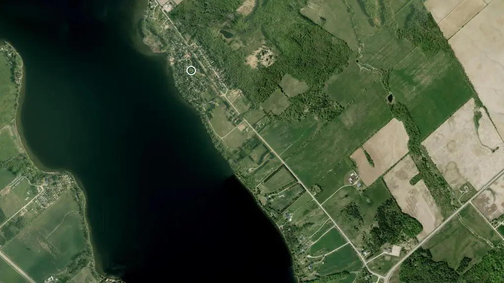 Aerial view of Cedar Haven Trailer Park and surroundings