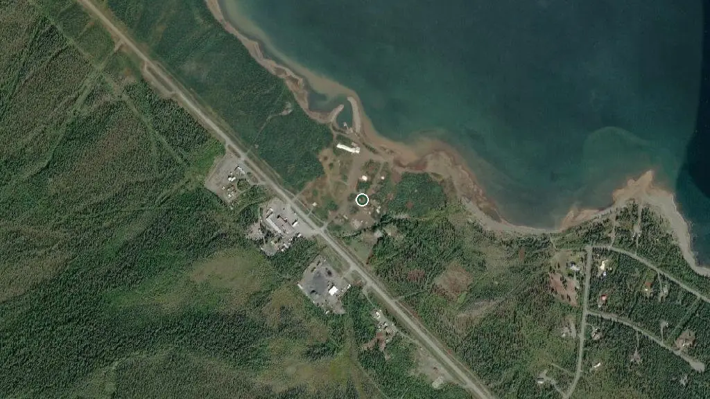 Aerial view of Talbot Arm Motel and surroundings