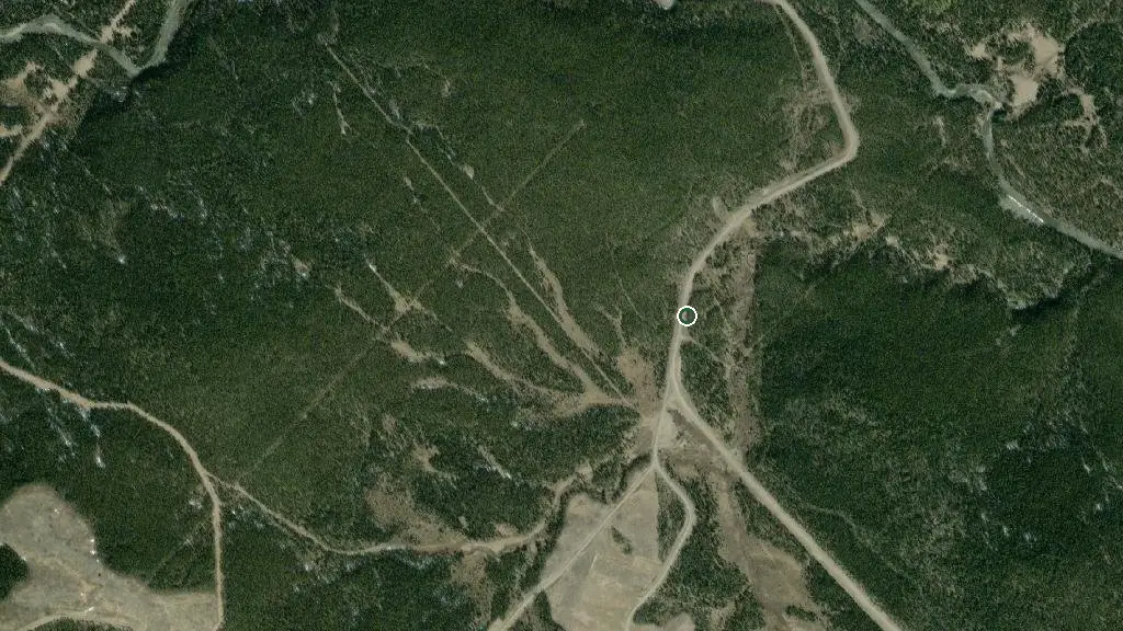 Aerial view of Brown Creek Prov Rec Area and surroundings