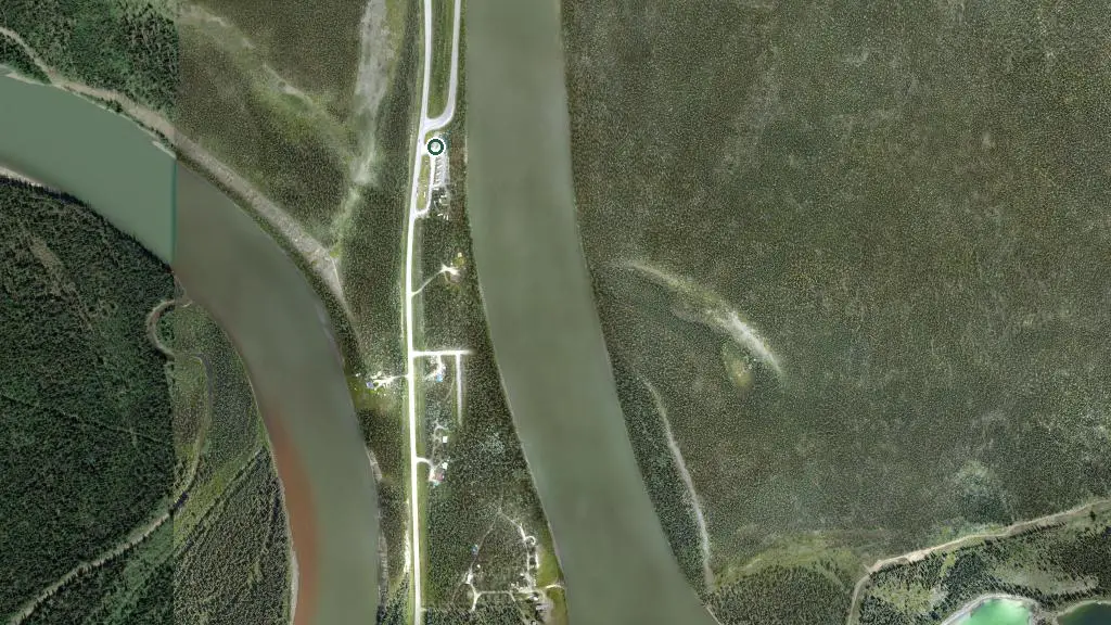 Aerial view of Coal Mine Campground & Canteen and surroundings