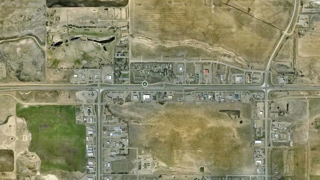 Aerial view of Meadowlark Campground & RV Park and surroundings