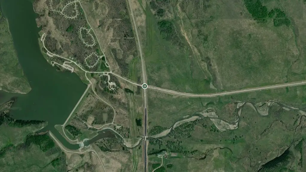 Aerial view of Dutch Creek Prov Rec Area and surroundings