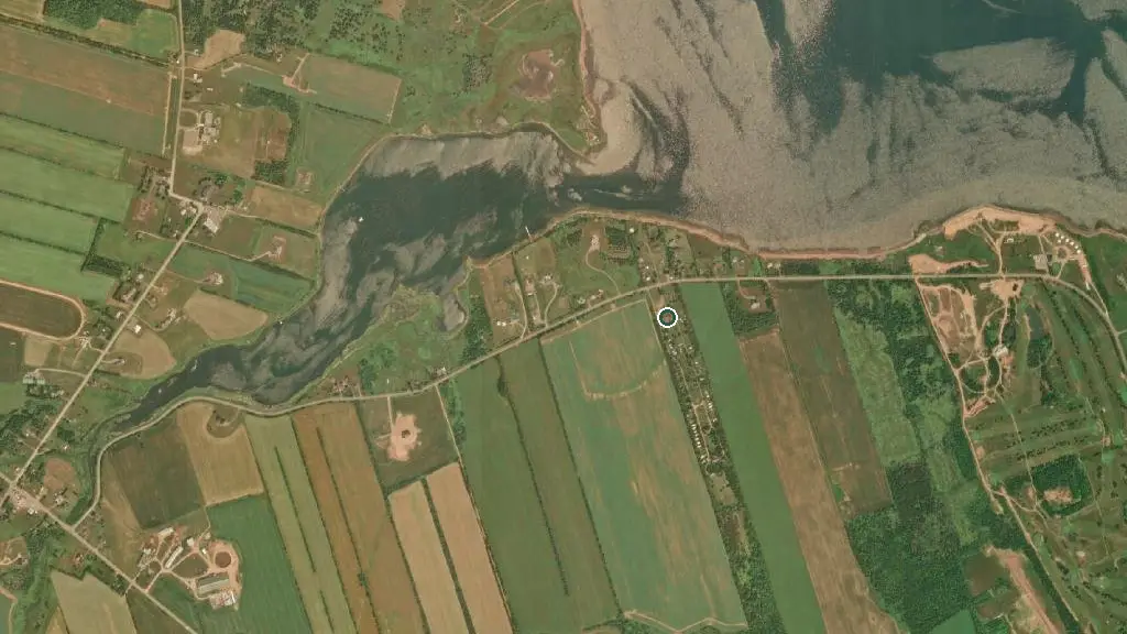 Aerial view of Cymbria Campground and surroundings