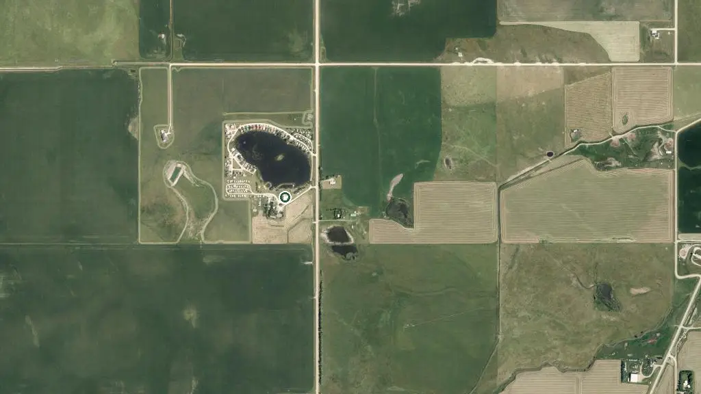 Aerial view of Great Canadian Barn Dance & Campground and surroundings