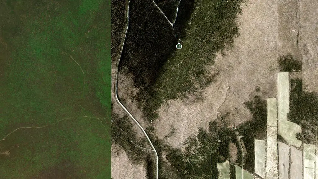 Aerial view of Refuge Pèlerins and surroundings
