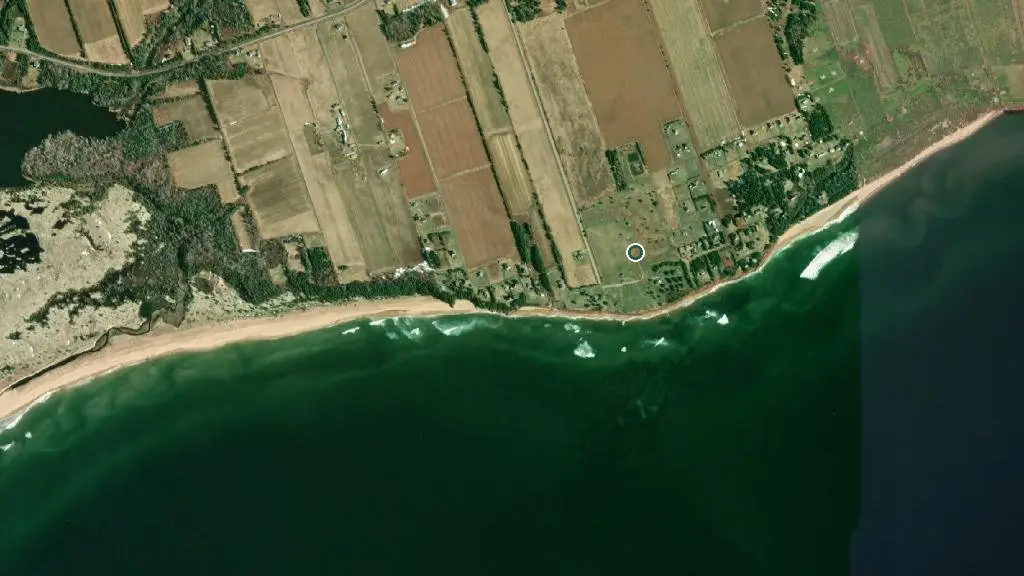 Aerial view of Red Point Provincial Park and surroundings