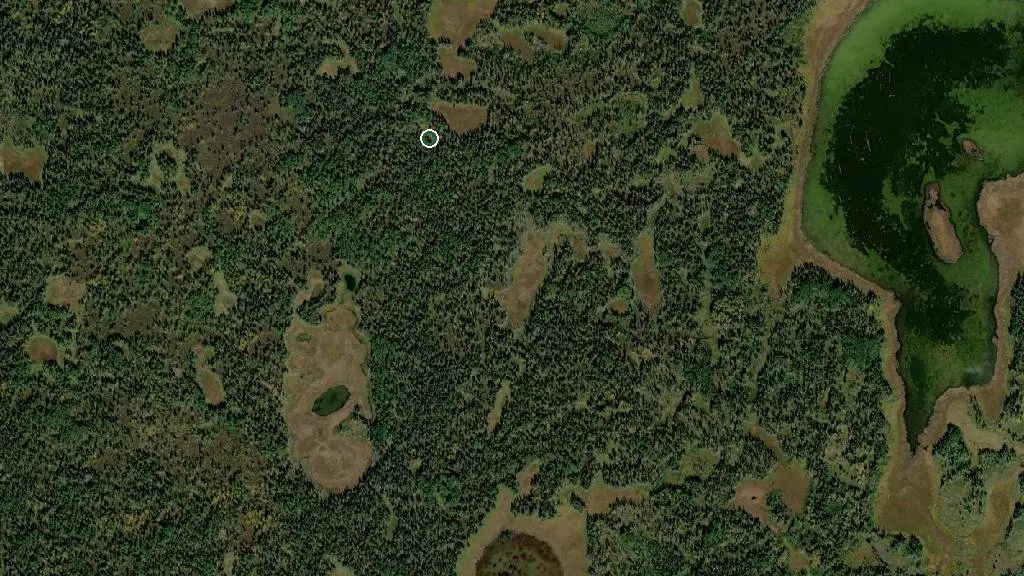 Aerial view of Lake Audy Campground and surroundings