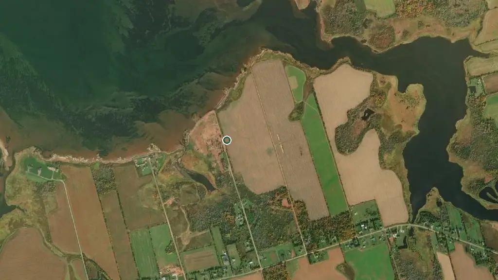 Aerial view of Crystal Beach Campground and surroundings