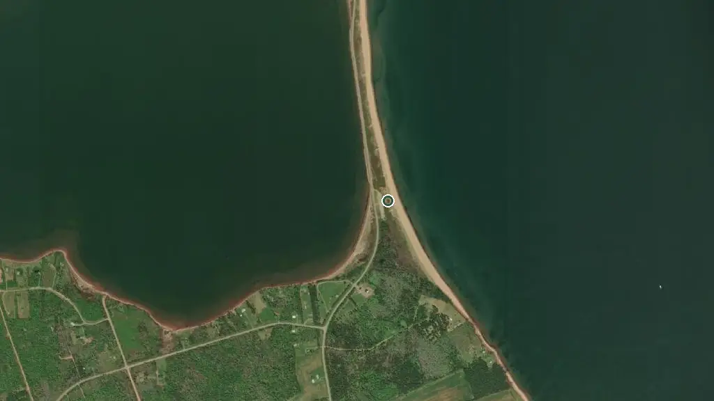 Aerial view of Panmure Island Provincial Park and surroundings