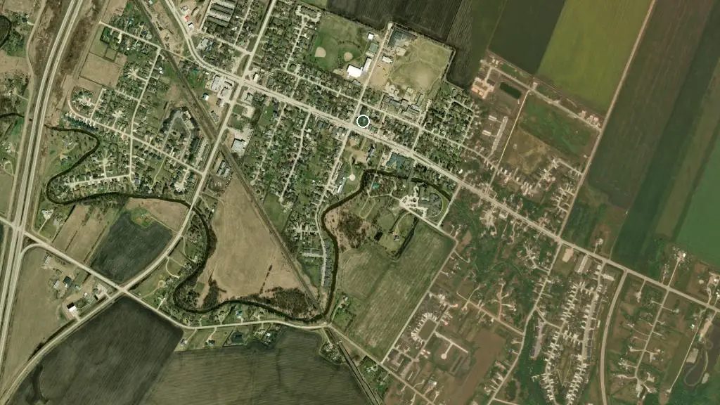 Aerial view of Lilac Resort Campground & Waterslide Park and surroundings