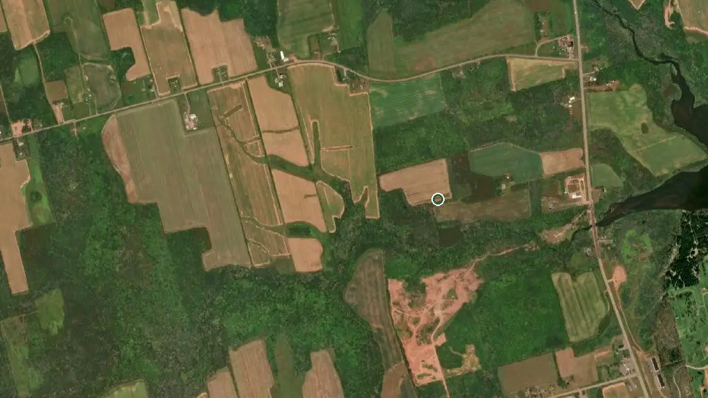 Aerial view of Bloomfield Provincial Park and surroundings