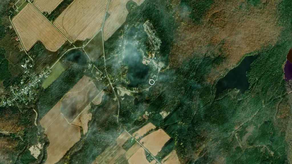 Aerial view of Camping la Mine d'Or Inc. and surroundings