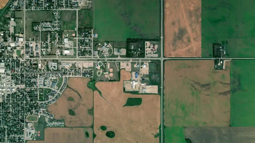 Aerial view of Three Hills Campground and surroundings