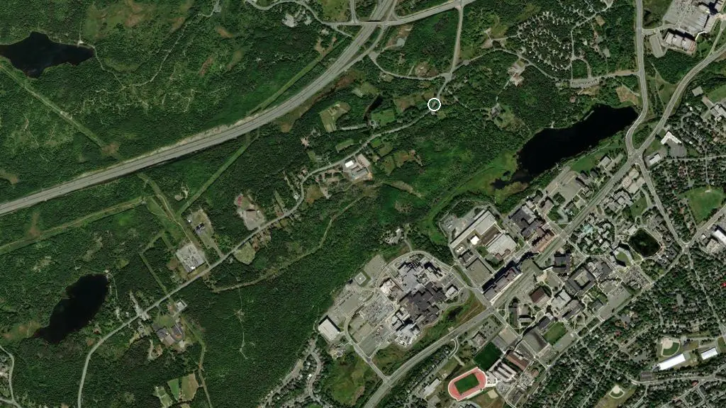 Aerial view of Pippy Park Trailer Park and surroundings