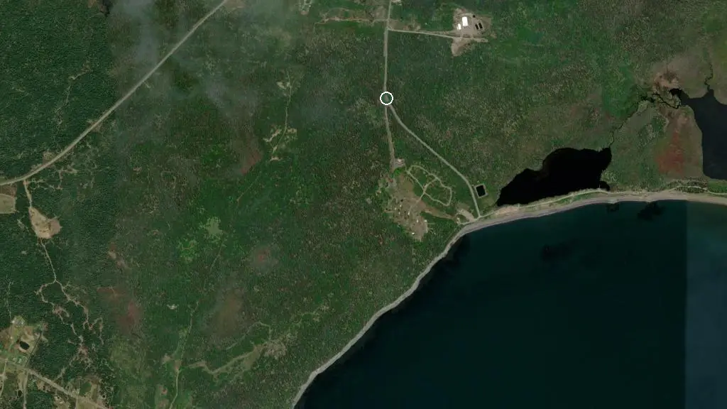 Aerial view of The Anchorage Provincial Park and surroundings