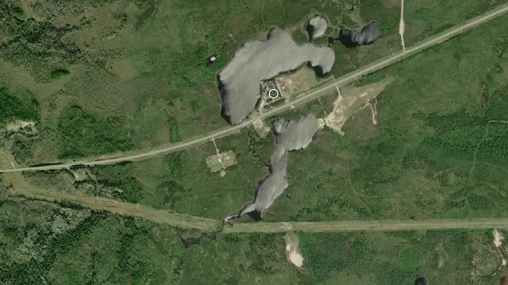 Aerial view of Skyview Trailer Park and surroundings