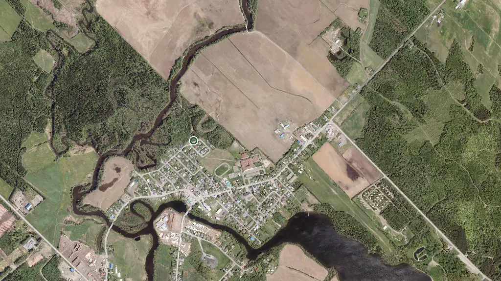 Aerial view of Camping Chalets de Squatec and surroundings