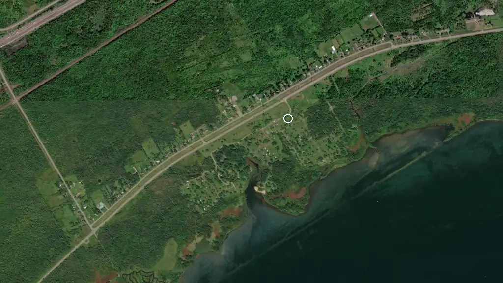 Aerial view of Riverside-Cedar Campsite and surroundings