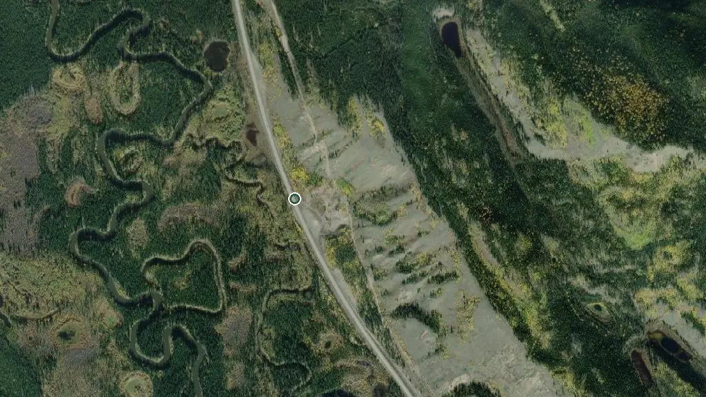 Aerial view of Dawson City RV Park & Campground and surroundings