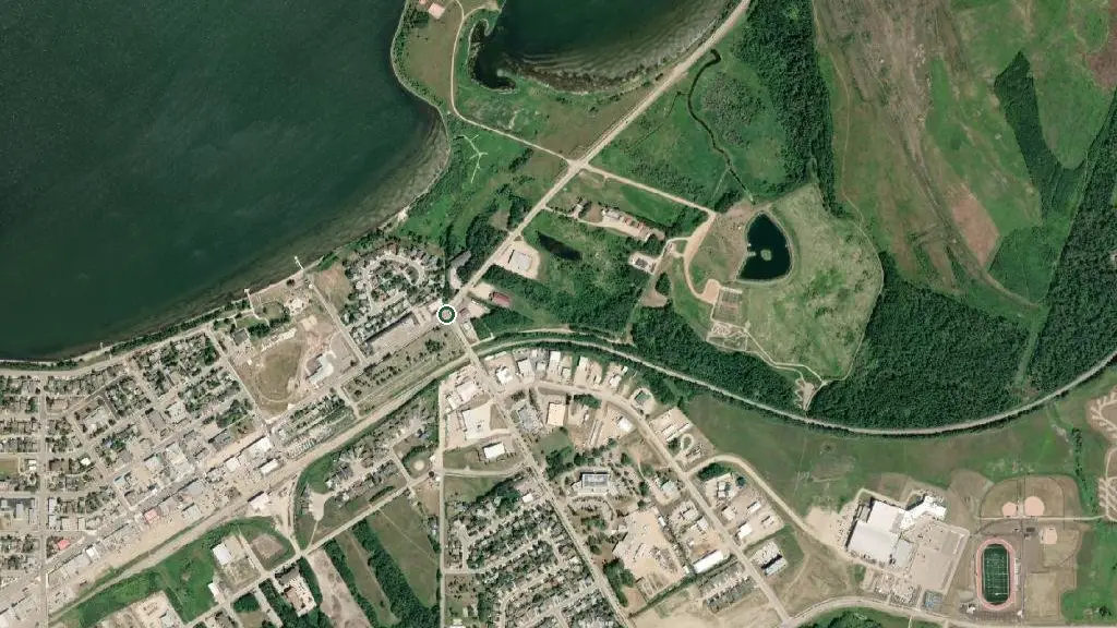 Aerial view of Beaver Lake Provincial Recreation Area and surroundings