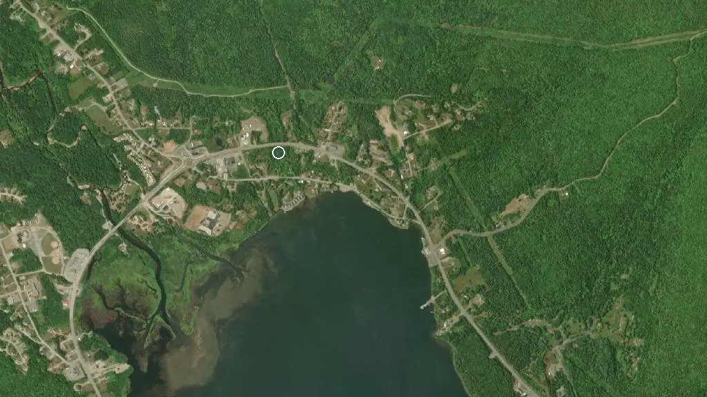 Aerial view of Ainslie Village Tent & Trailer Park and surroundings