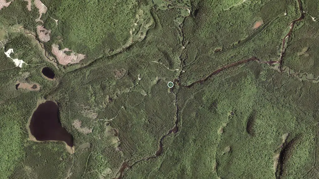 Aerial view of Refuge de la Cascade Noire and surroundings
