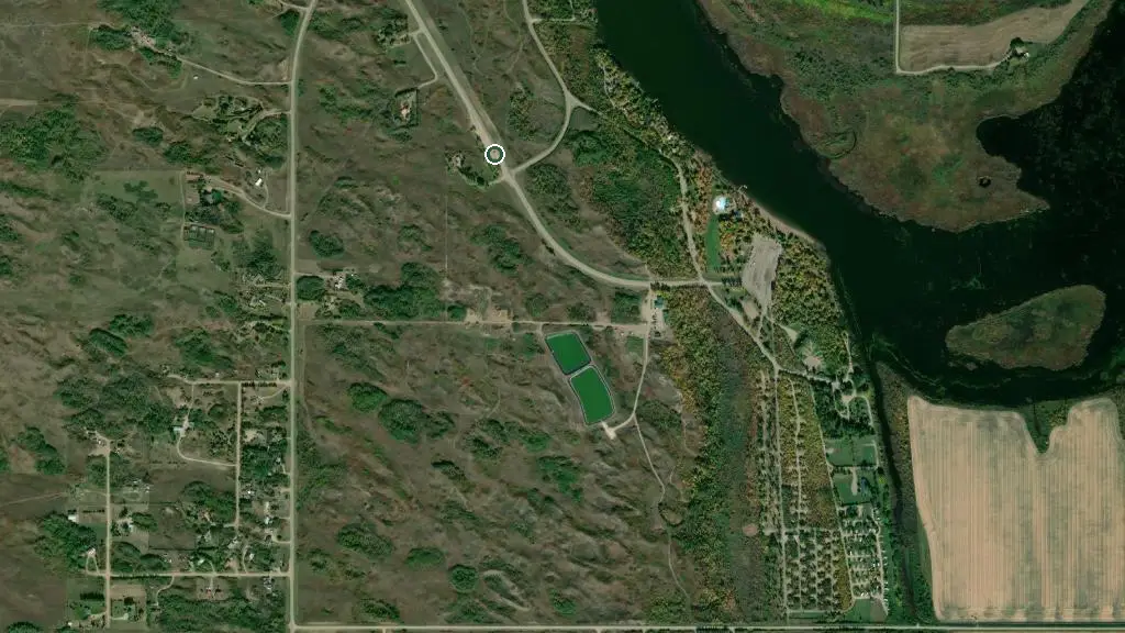 Aerial view of Pike Lake Provincial Park Campground and surroundings