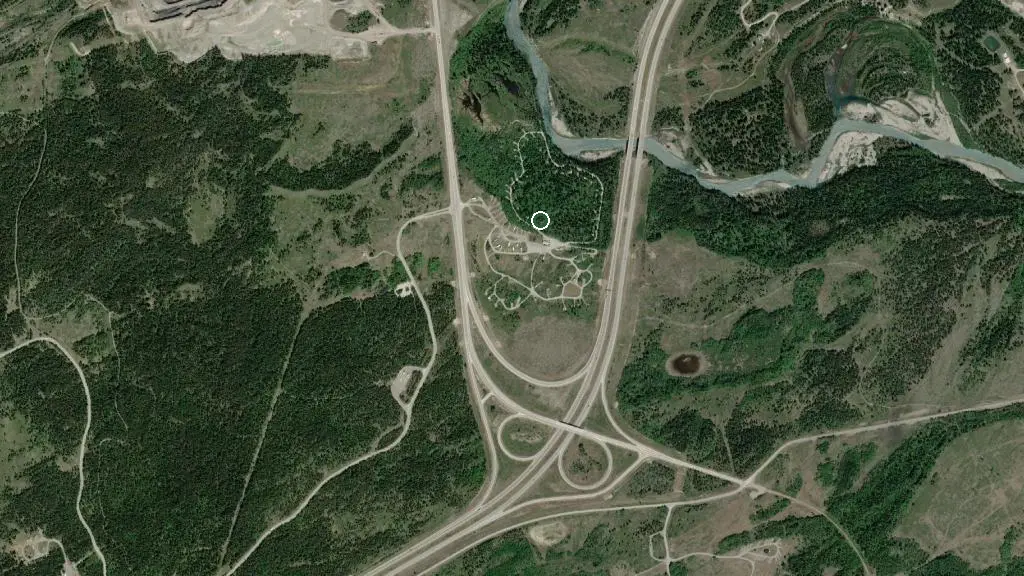 Aerial view of Willow Rock Campground and surroundings
